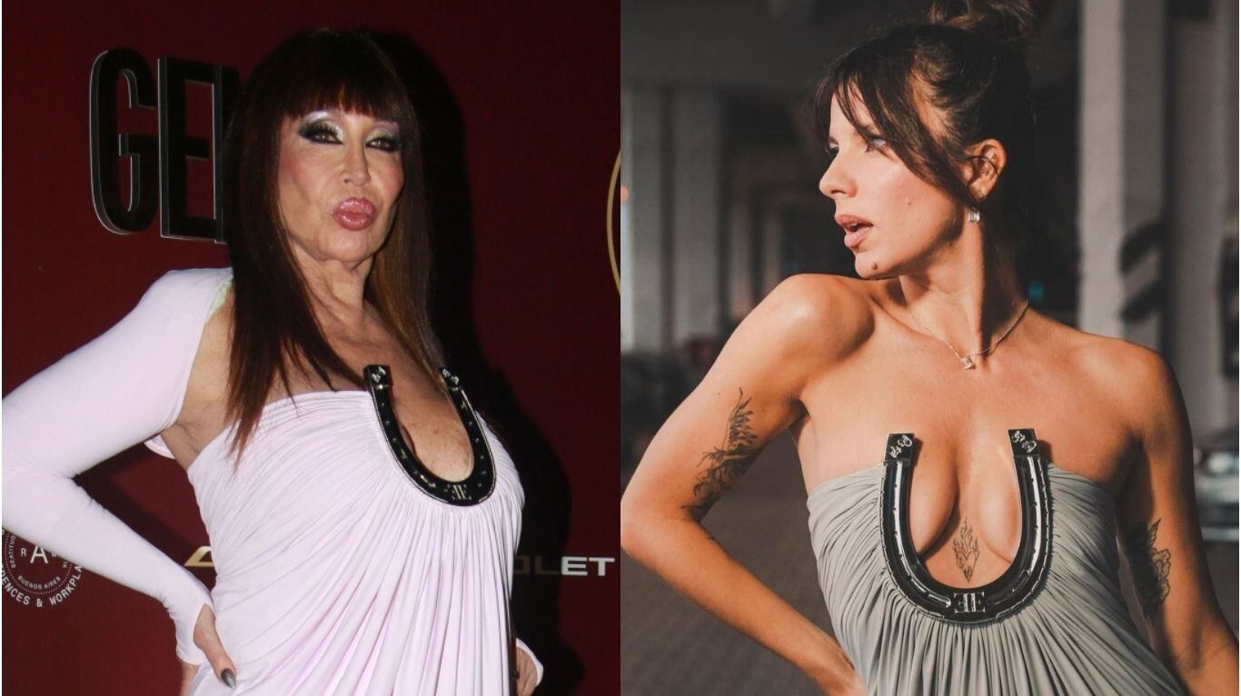 Mirá la charla que tuvieron Moria Casán y Gimena Accardi sobre sus vestidos. 