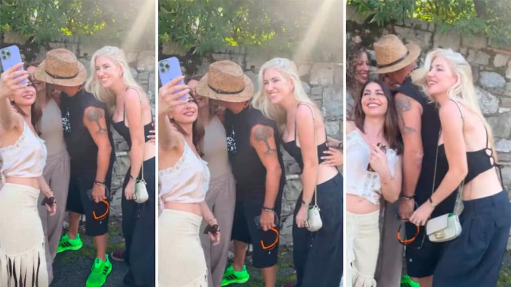Eros Ramazzotti intentó besar a Evangelina Anderson en un almuerzo y ella lo rechazó: el video