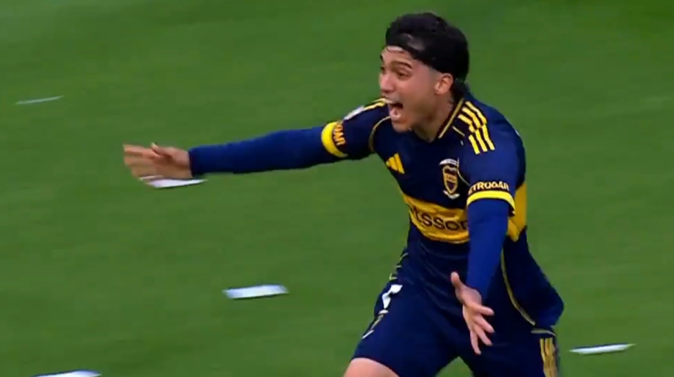 El gol de Zeballos para el 1-0 de Boca ante River