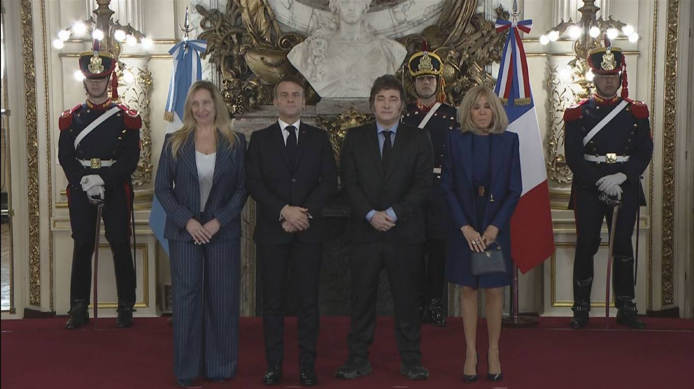 La recepción de Javier Milei a Emmanuel Macron en Casa Rosada