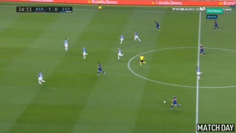 Segundo gol de Messi ante el Espanyol