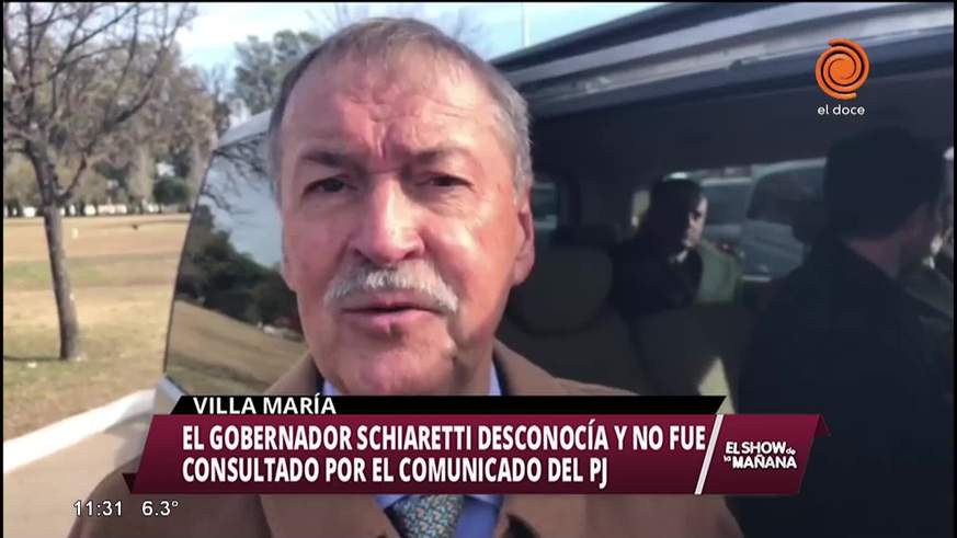 Schiaretti se despegó del comunicado del PJ