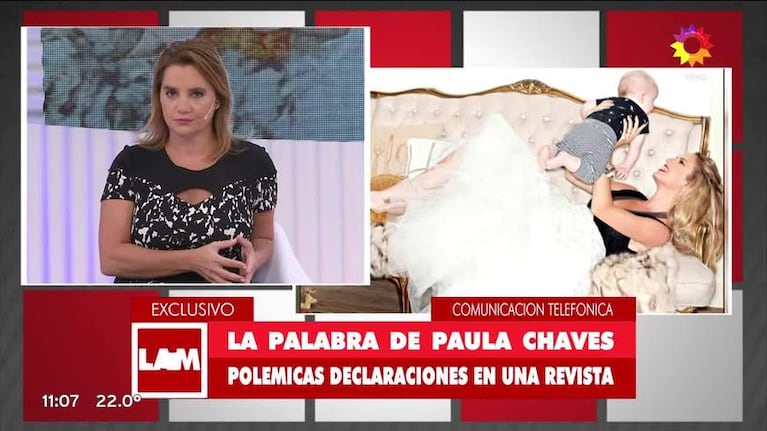 Paula Chaves se quebró en vivo por la tapa de la revista