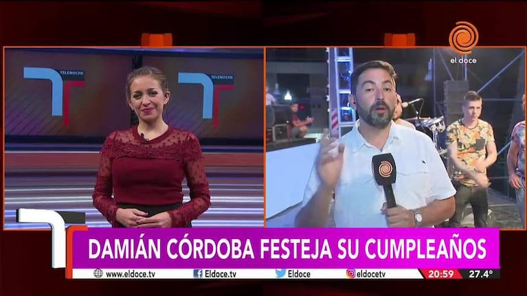 Damián Córdoba festejó su cumple en Telenoche