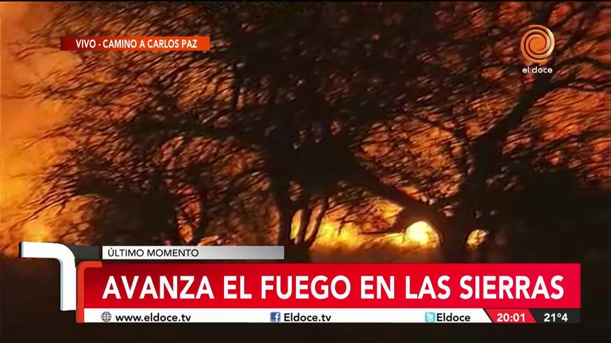 El fuego no da tregua y avanza sobre las Sierras