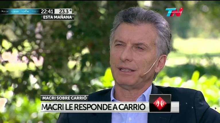 Macri le respondió a Carrió y defendió a Angelici
