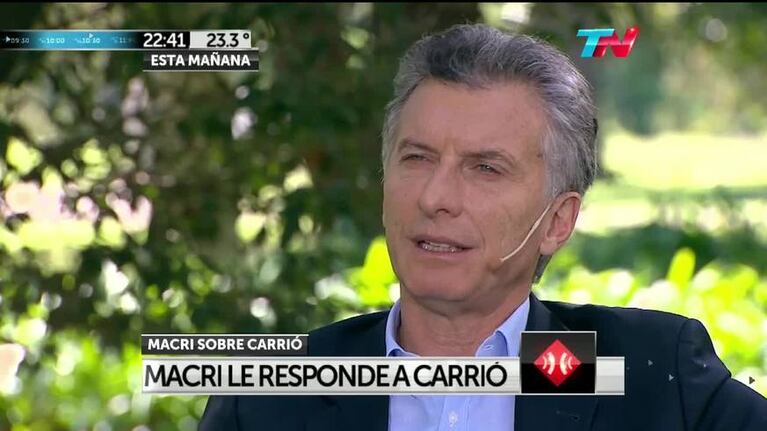 Macri le respondió a Carrió y defendió a Angelici