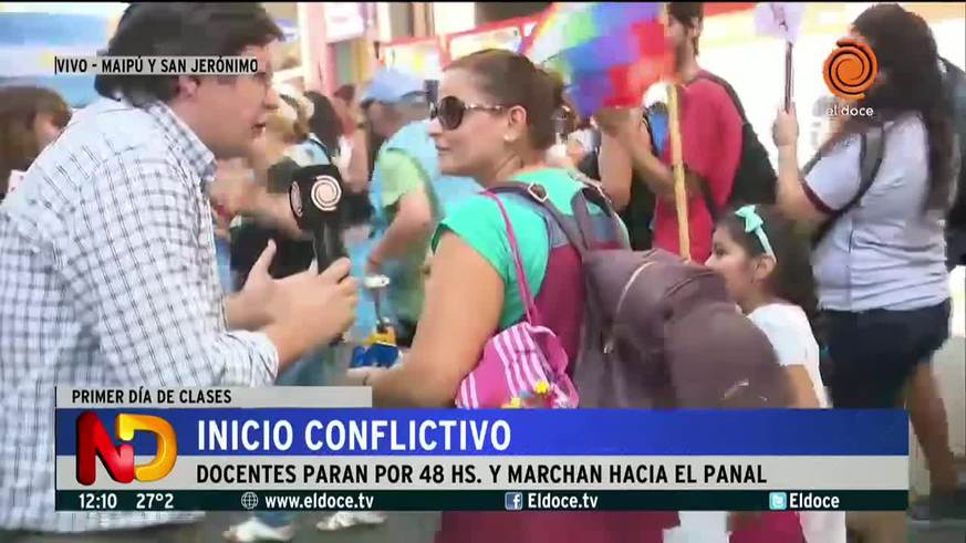 Marcha y paro docente en el inicio de las clases