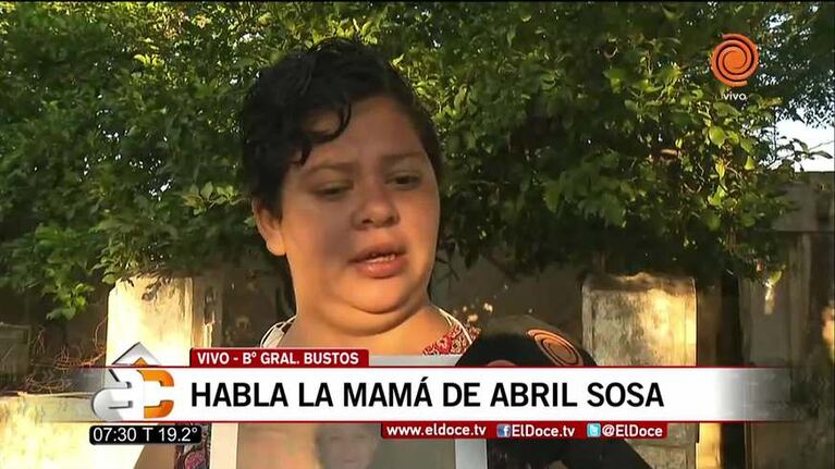 La madre de Abril Sosa reconoció problemas con el asesino de la nena