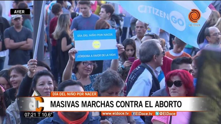 Masiva marcha contra el aborto en Córdoba