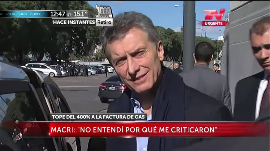 Macri: "No entendí por qué me criticaron"