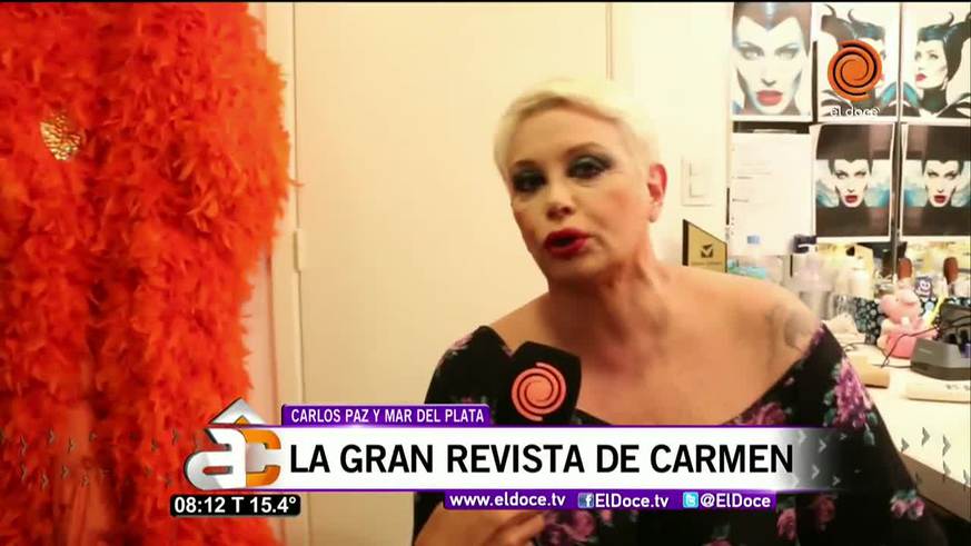 Carmen Barbieri nos mostró su camarín en Carlos Paz