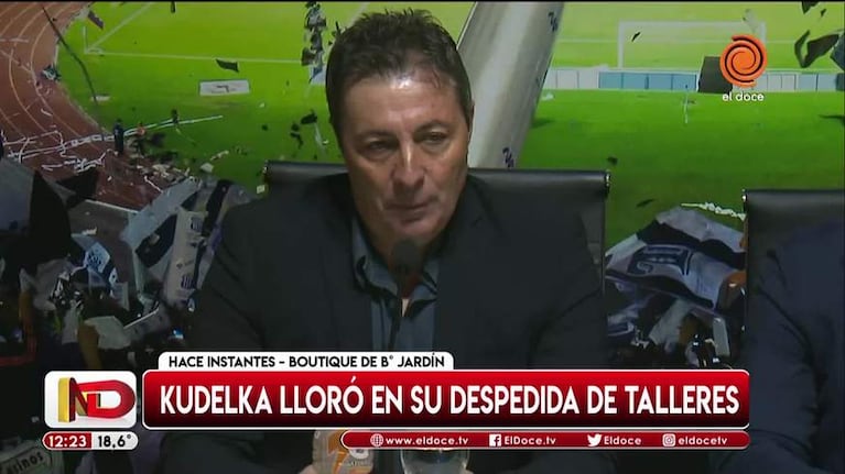 Talleres: Kudelka lloró en su despedida como DT