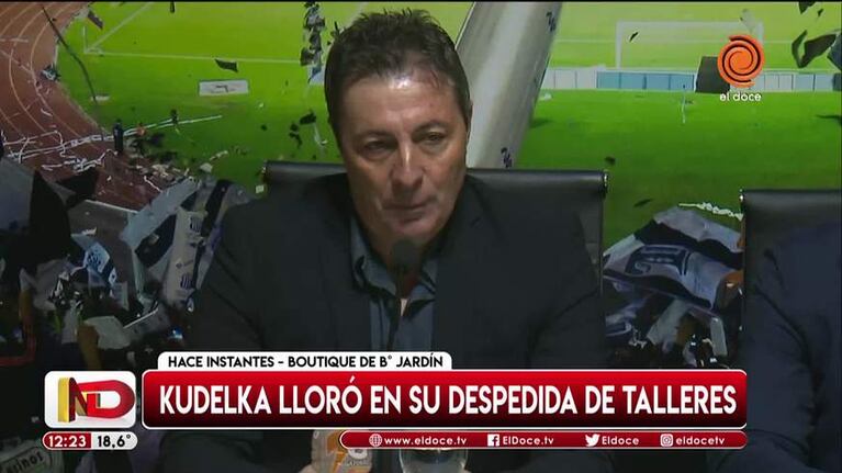 Talleres: Kudelka lloró en su despedida como DT