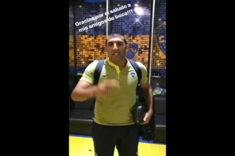 Damián Córdoba, presente en el vestuario de Boca