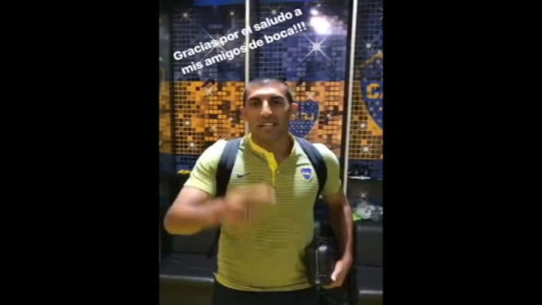 Damián Córdoba, presente en el vestuario de Boca