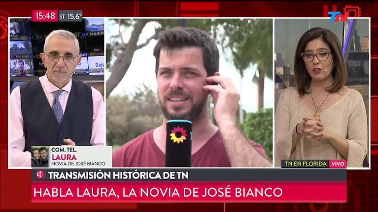 El dulce cruce en vivo entre José Bianco y su novia