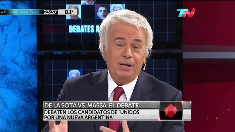 De La Sota y Massa en el primer debate presidencial