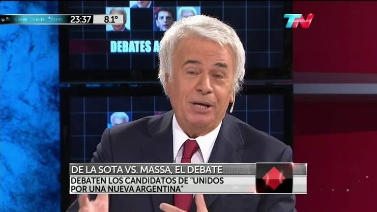 De La Sota y Massa en el primer debate presidencial