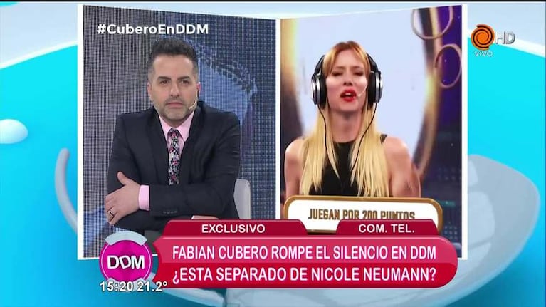 Cubero desmintió una separación de Nicole Neumann