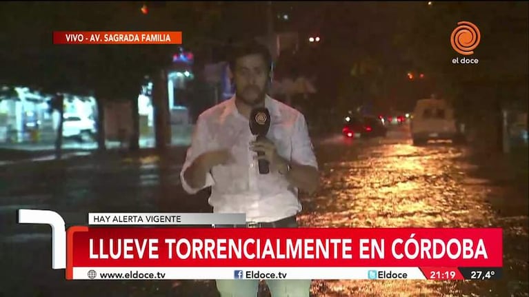 Las calles de Córdoba se inundaron por la intensa lluvia