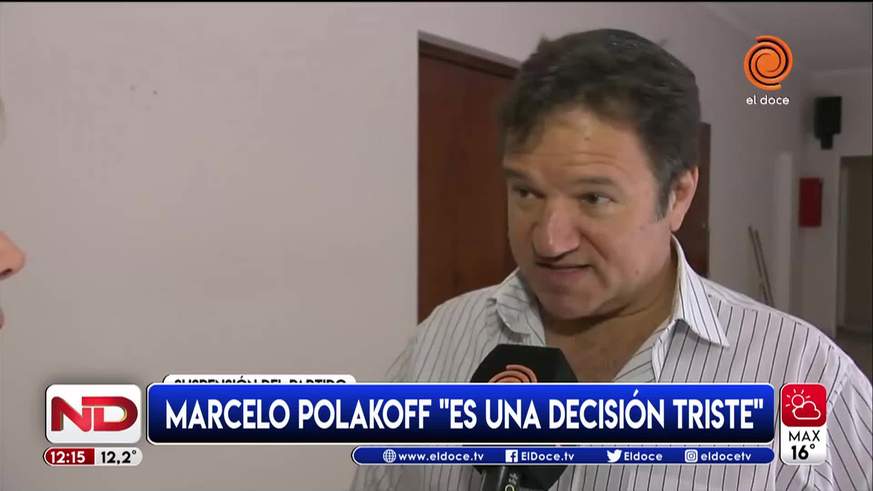 Marcelo Polakoff: "Suspender el partido es una decisión triste"