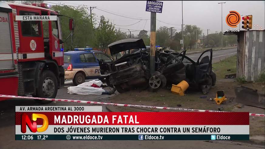 Dos muertos en un accidente en la Av. Armada Argentina