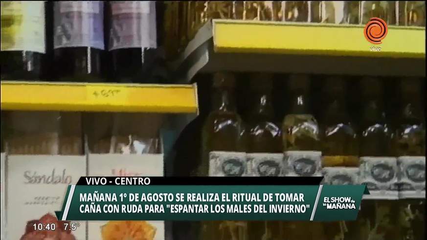 Ruda con caña para espantar los males de invierno