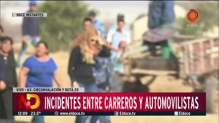 Incidente entre carreros y un automovilista