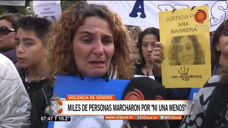 En la marcha de #NiUnaMenos recordaron a Ana Barrera