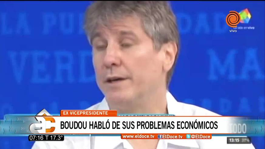 Amado Boudou: "La gente me deja pañales en la puerta de casa"