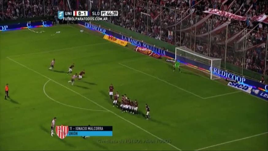 Gol de Malcorra para Unión contra San Lorenzo