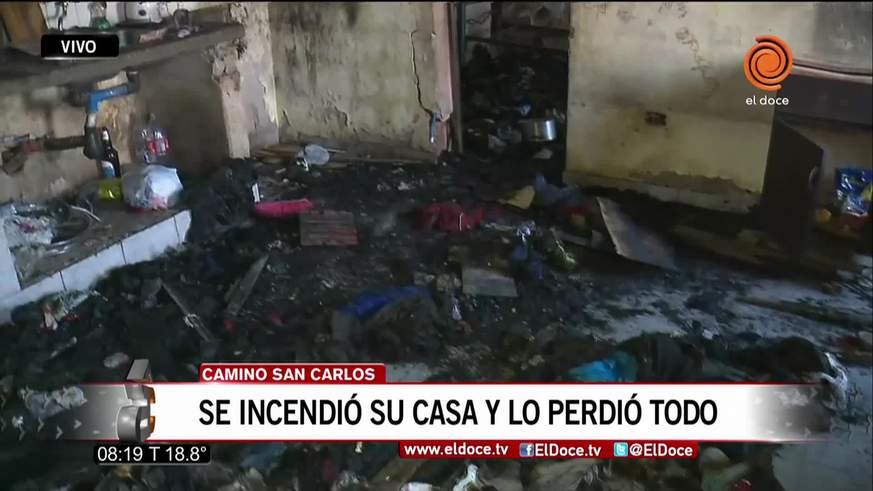 Se incendió su casa y perdieron todo