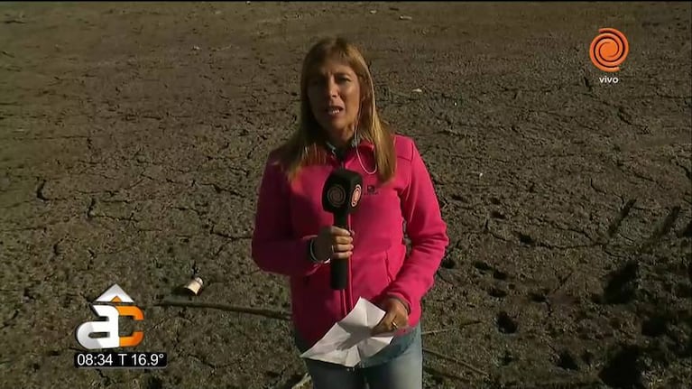 Lago San Roque: una turista se hundió en el barro