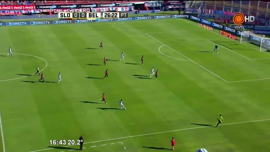 El primer gol de Luna para Belgrano ante San Lorenzo