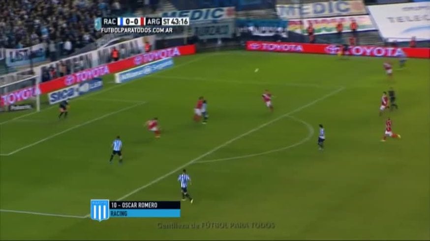 Gol de Romero para Racing contra Argentinos