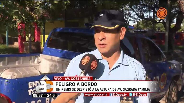 Un remis se cayó al río Suquía