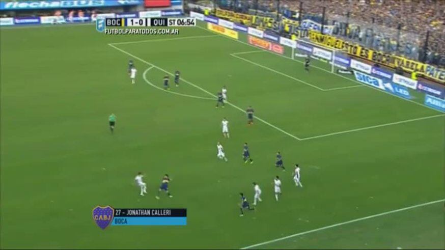 El golazo de rabona de Calleri para Boca