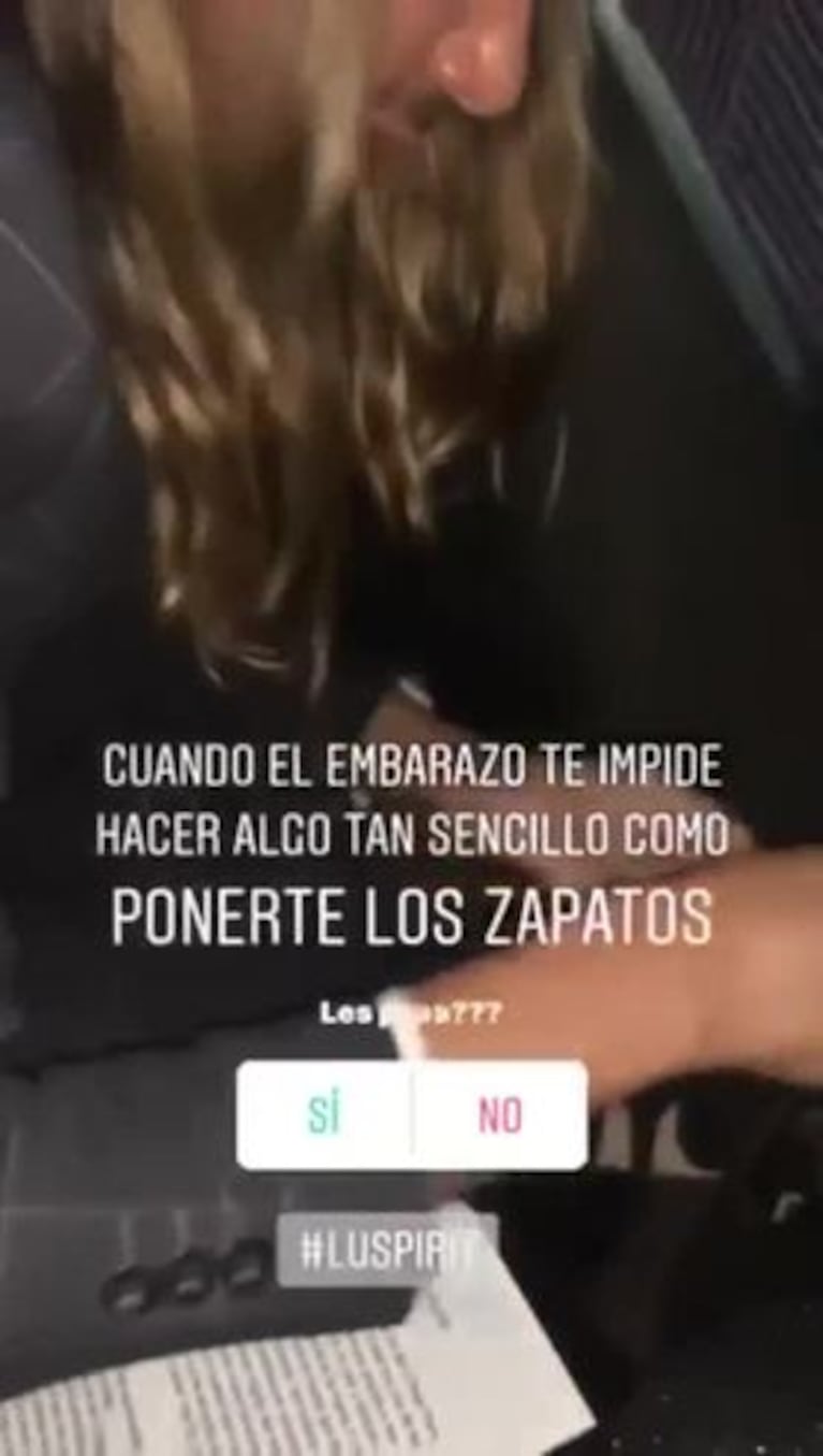 Luisana Lopilato y su problema para ponerse los zapatos