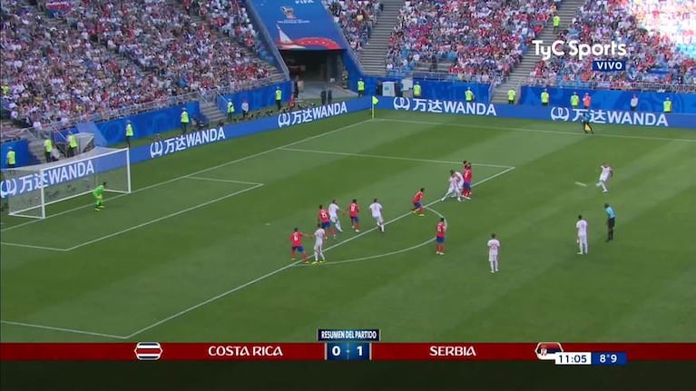 El golazo de Serbia a Costa Rica