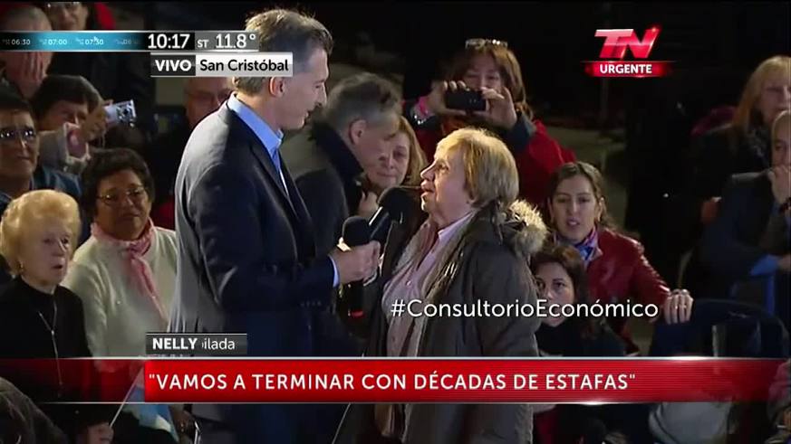 Una jubilada le agradece a Macri