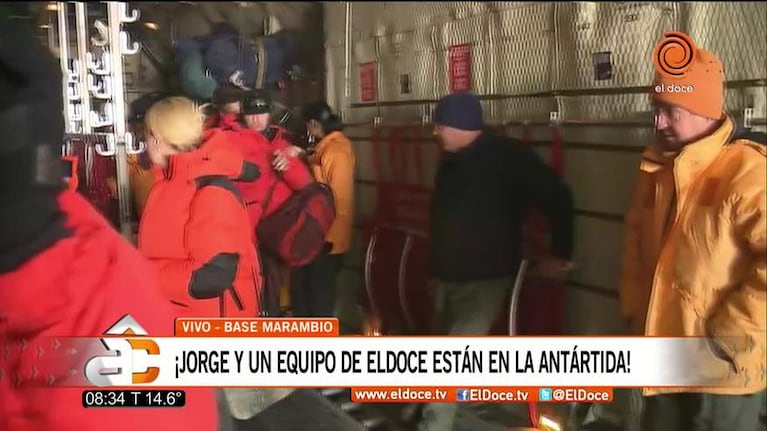 ¡El Doce aterrizó en la Antártida en vivo!