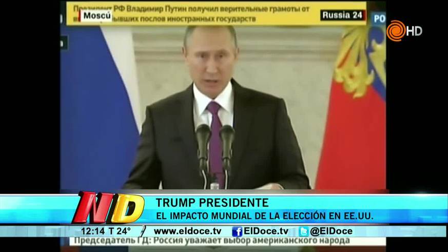 Putin, Merkel y Hollande felicitaron a Donald Trump