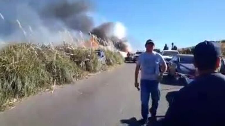 Se incendiaron autos en el tramo El Cóndor