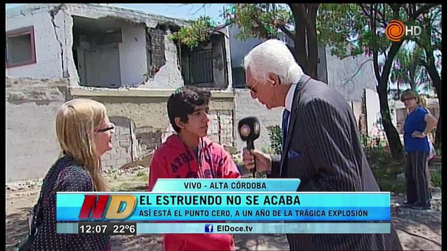 Gustavo Tobi en el lugar de la explosión