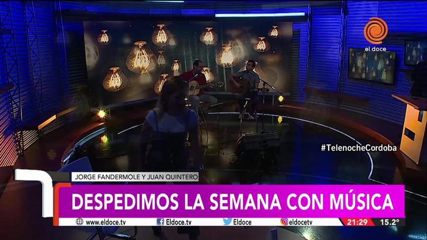 Jorge Fandermole y Juan Quintero cantaron en vivo para Telenoche