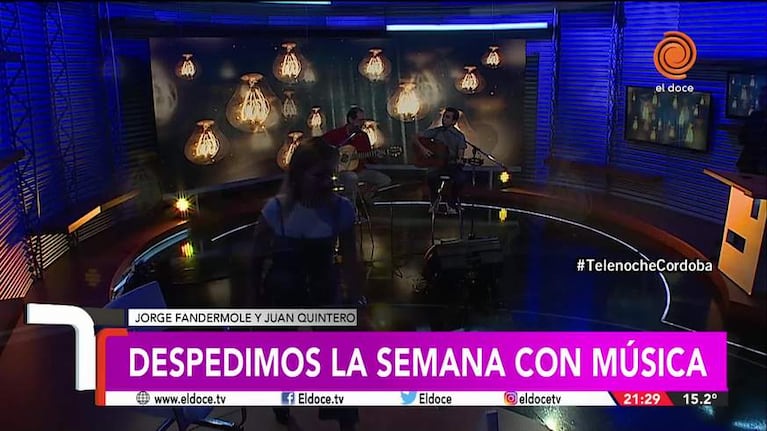 Jorge Fandermole y Juan Quintero cantaron en vivo para Telenoche