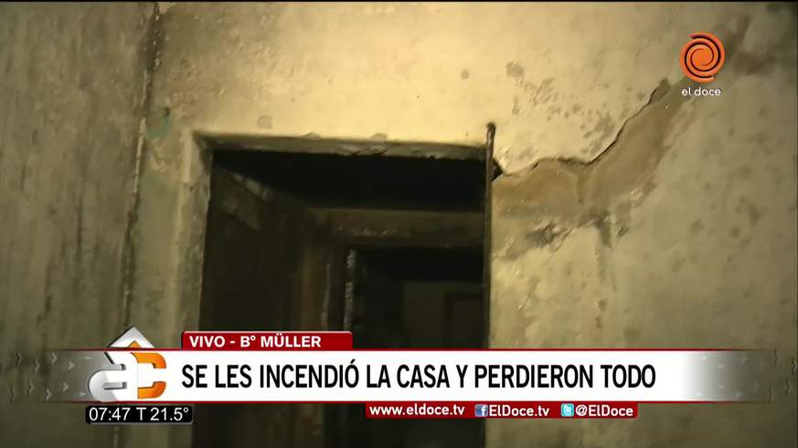 Se les incendió la casa y perdieron todo