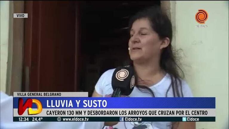 Lluvia y susto en Villa General Belgrano