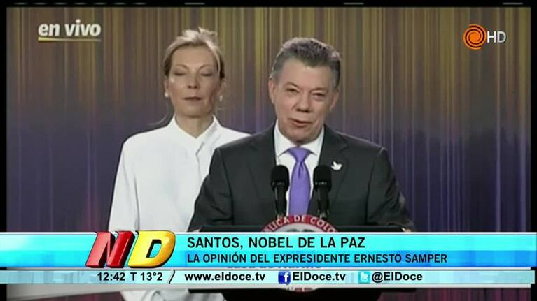 La opinión de Ernesto Samper por el Nobel de la Paz